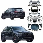 For Mercedes Benz W167 W166 2012 2019 New Arrival Conversion To Gle63 Amg Model Grille Front Rear Bumpers Body Kit Gle Class
