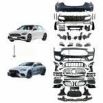 For Mercedes Benz W206 2022 Premium Modification To C63 Amg Style Grille Front Rear Bumpers Body Kit C Class